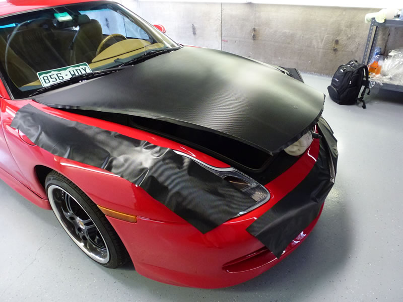 Porsche 911 Carbon Fiber Hood Wrap