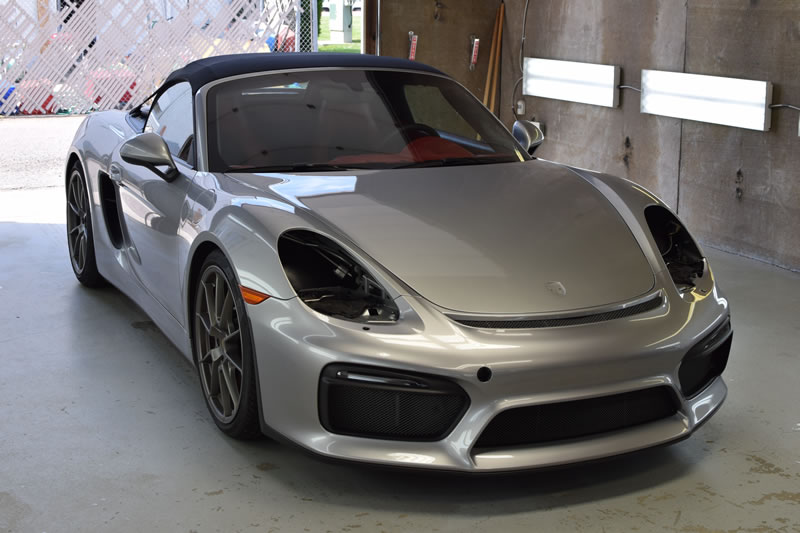Porsche Boxster spyder full wrap Silver