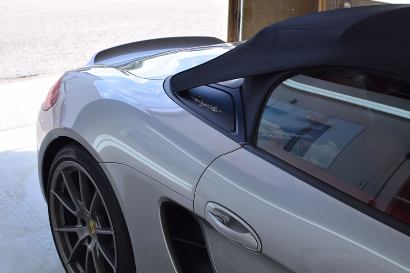 Porsche Boxster spyder full wrap Silver