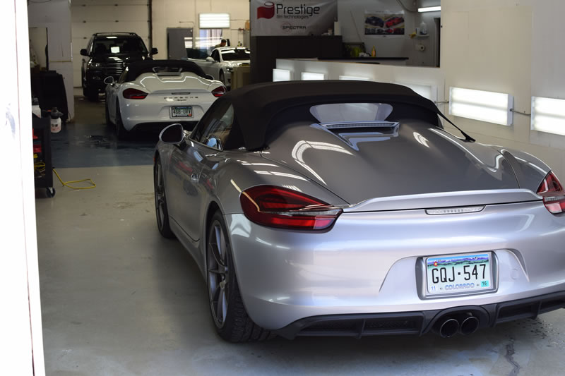 Porsche Boxster spyder full wrap Silver