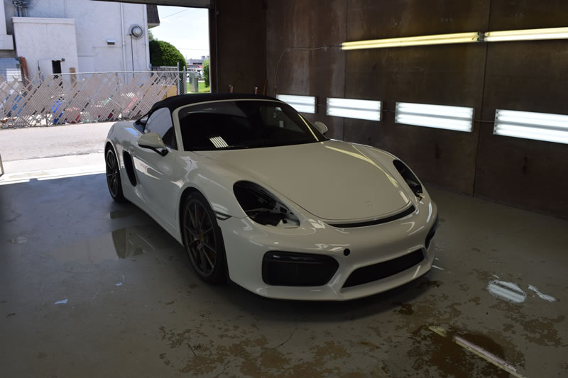 Porsche Boxster spyder full wrap - White