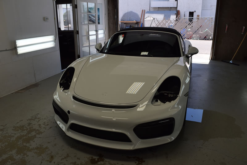 Porsche Boxster spyder full wrap - White