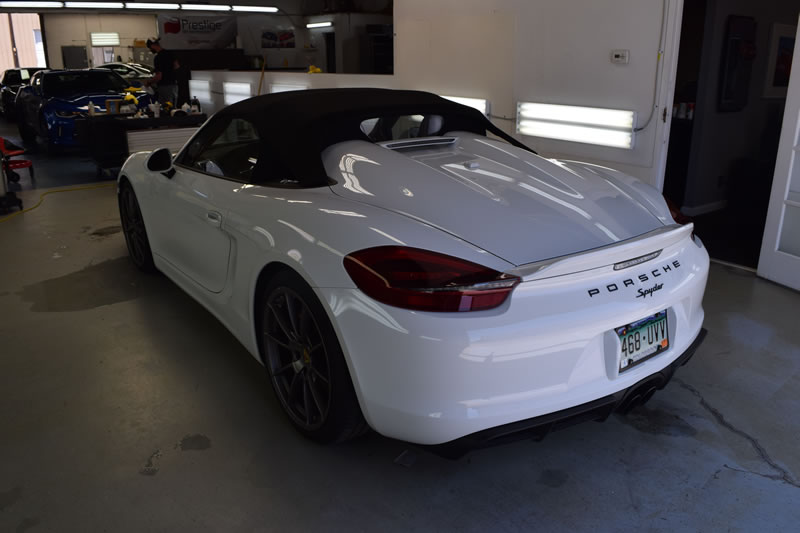 Porsche Boxster spyder full wrap - White