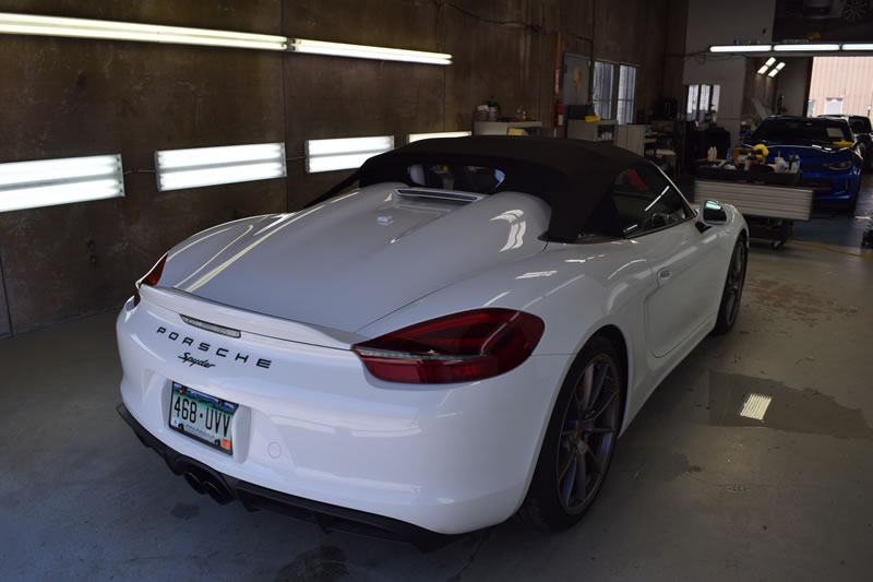 Porsche Boxster spyder full wrap - White