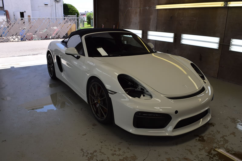 Porsche Boxster spyder full wrap - White