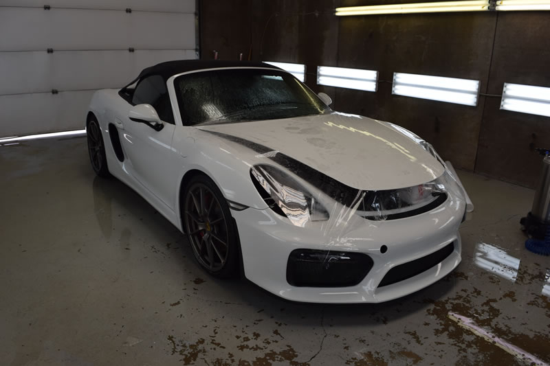 Porsche Boxster spyder full wrap - White