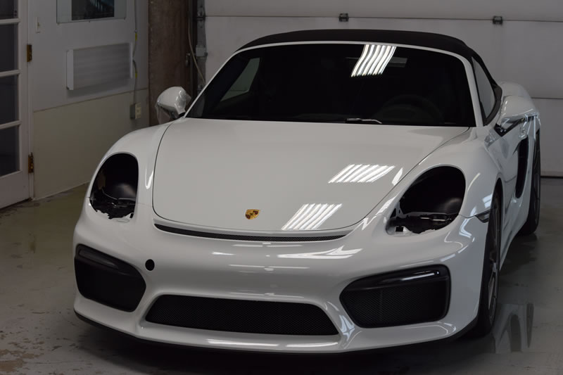 Porsche Boxster spyder full wrap - White