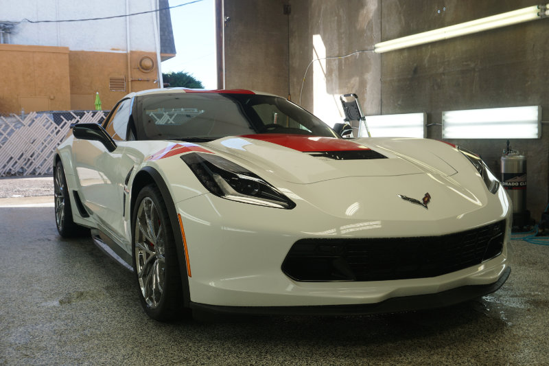 White and Red Corvette 