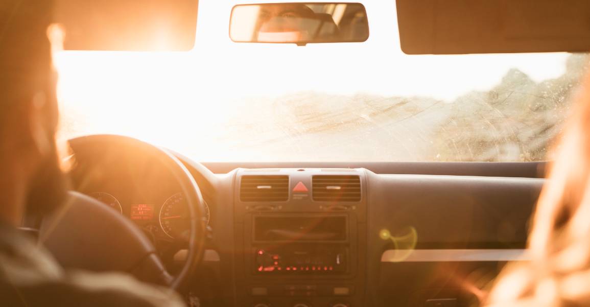 uv rays shine into interior of car