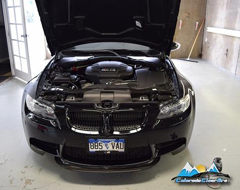 Black BMW M3 in the shop