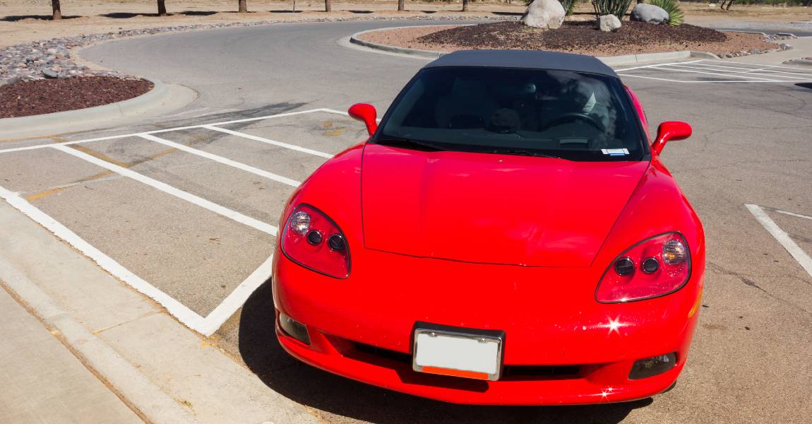 red car dark window tint 