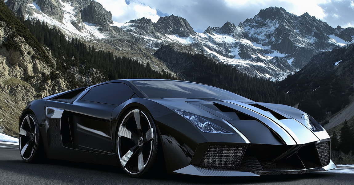 SunTek CIR window tint options, black sports car with mountains in background