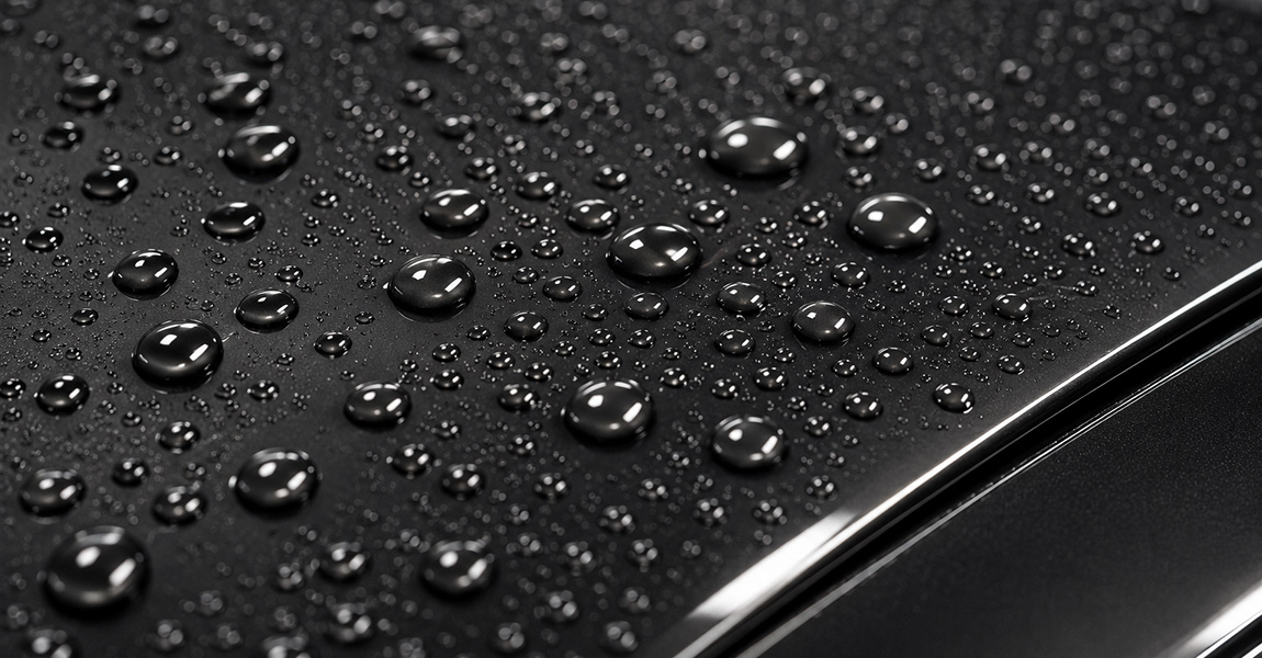 Water beading on paint protection film shortly after installation