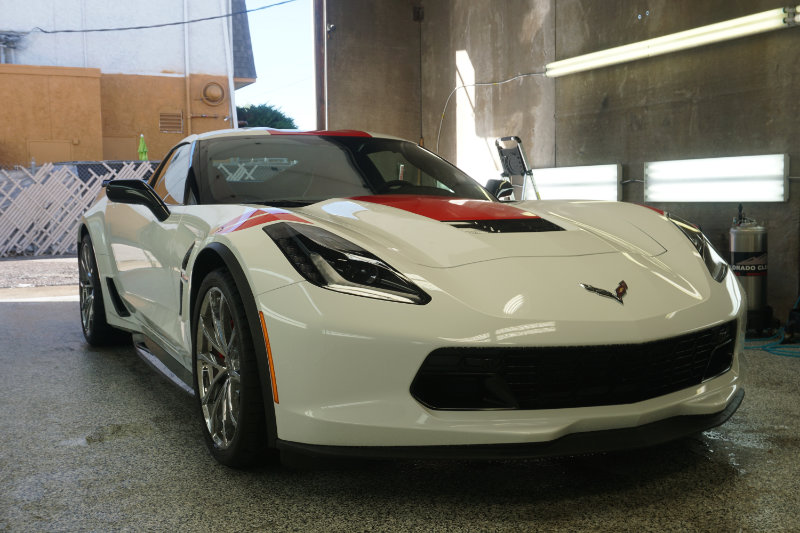 White and Red Corvette