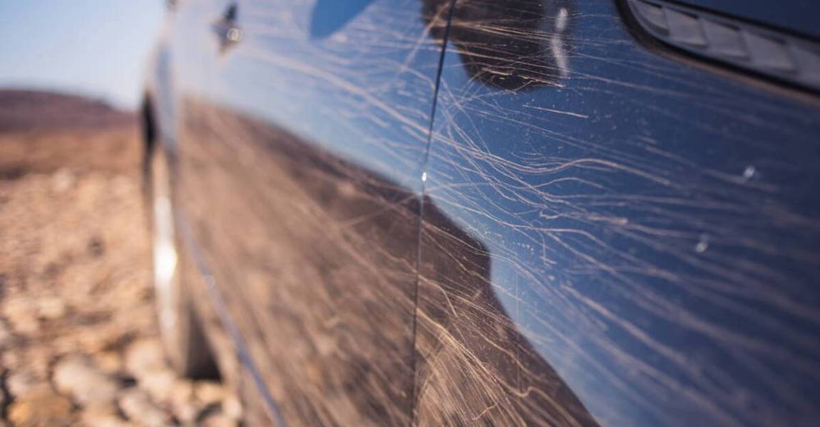 ceramic coating with scratches on car